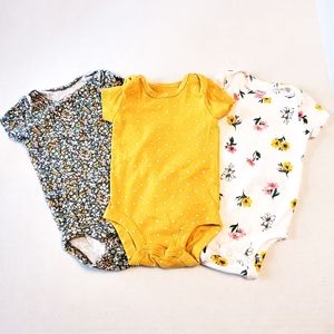 Mustard Yellow Carters Baby Girl Bodysuit 3 Months